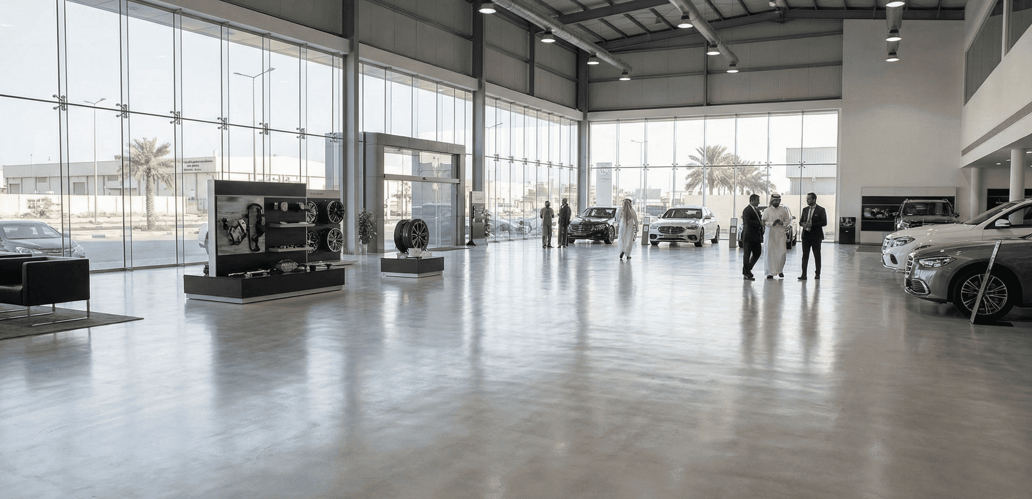 Seamless Microcement Flooring for Showrooms in Jubail Seamless Microcement Flooring for Showrooms in Jubail